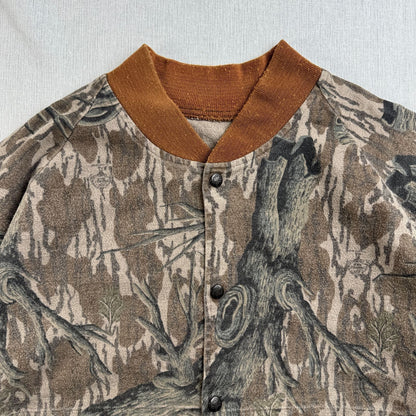 80s 90s USA製 MOSSY OAK リアルツリー カモ 迷彩 ブルゾン ma1 2XL ジャケット 中綿 2604-0017