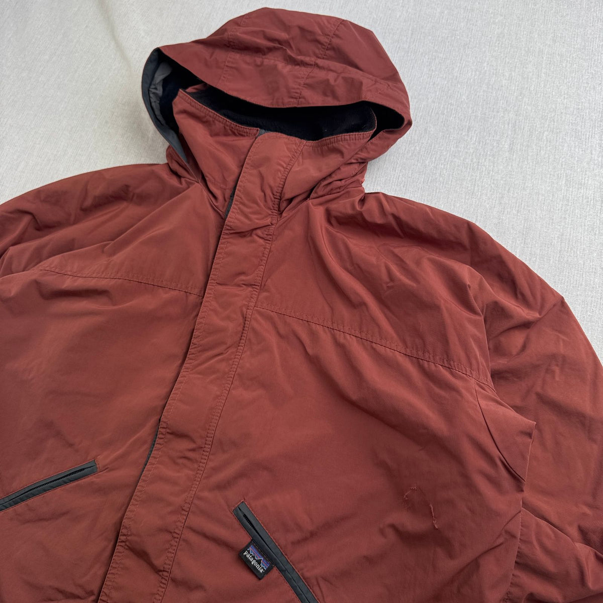 名作 patagonia パタゴニア フュージョン ジャケット Fusion Jacket カラー ブラウン 赤 裏フリース 90s コロンビア製 2604-0058