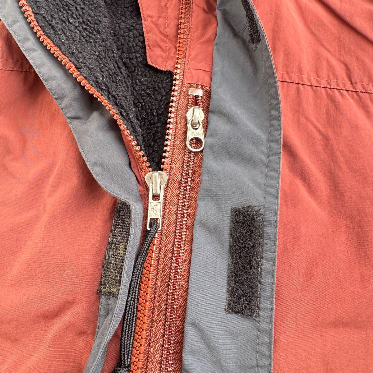名作 patagonia パタゴニア フュージョン ジャケット Fusion Jacket カラー ブラウン 赤 裏フリース 90s コロンビア製 2604-0058