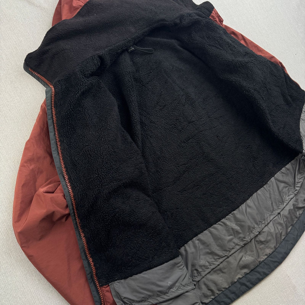 名作 patagonia パタゴニア フュージョン ジャケット Fusion Jacket カラー ブラウン 赤 裏フリース 90s コロンビア製 2604-0058