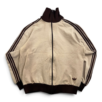 70s adidas アディダス トラックジャケット ベージュ 4号 ジャージ デサント製 西ドイツ 2604-0012