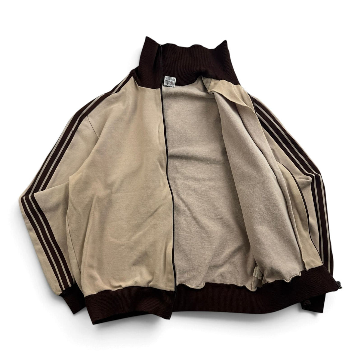 70s adidas アディダス トラックジャケット ベージュ 4号 ジャージ デサント製 西ドイツ 2604-0012