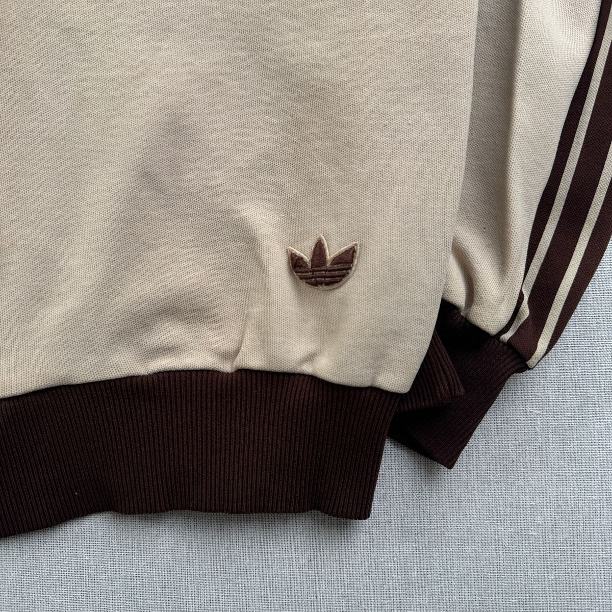 70s adidas アディダス トラックジャケット ベージュ 4号 ジャージ デサント製 西ドイツ 2604-0012