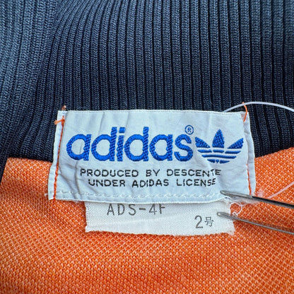 80s adidas アディダス トラックジャケット オレンジ 黒 2号 デサント製 ジャージ 2604-0032