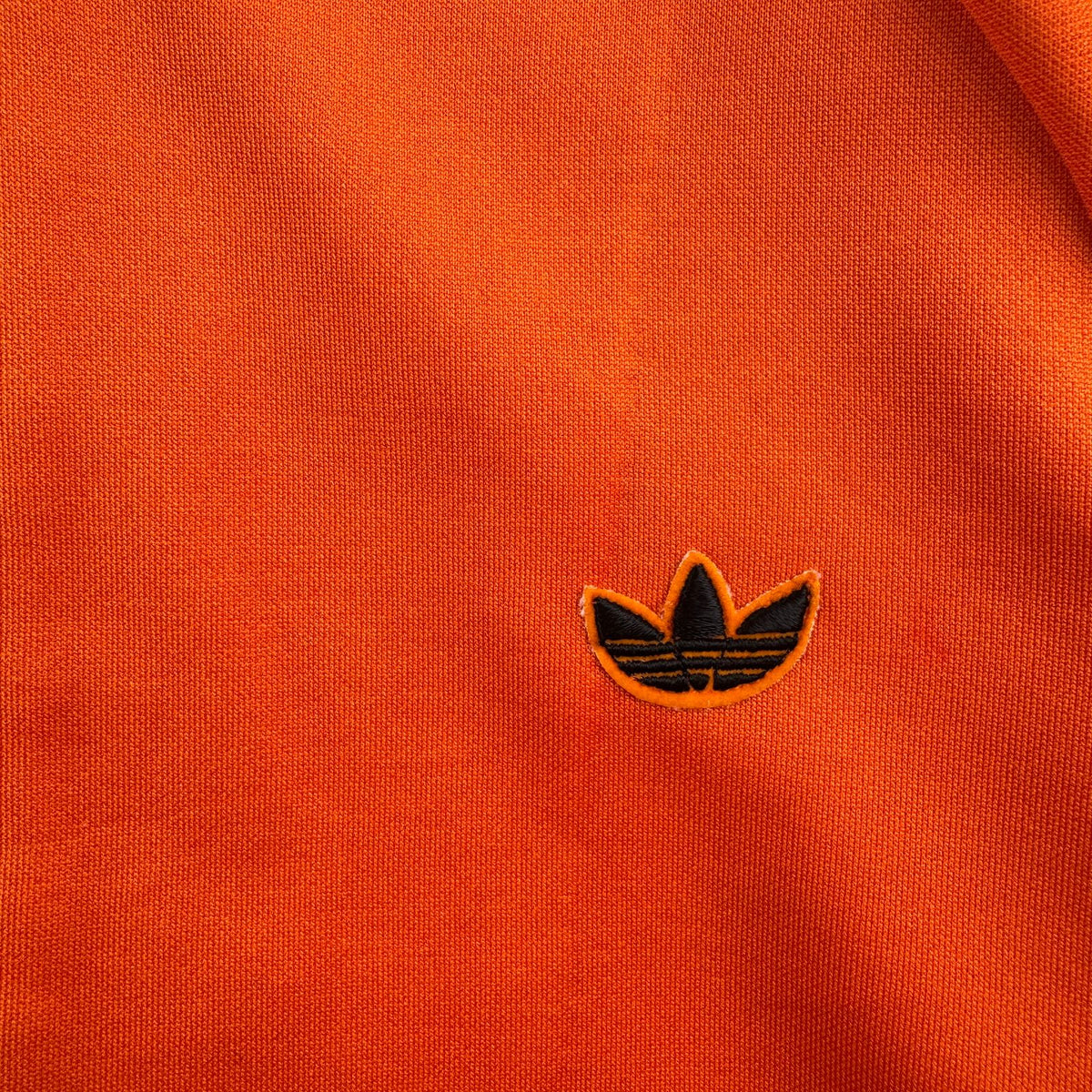80s adidas アディダス トラックジャケット オレンジ 黒 2号 デサント製 ジャージ 2604-0032