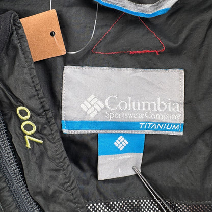 00s コロンビア Columbia ダウンジャケット TITANIUM 700フィル 刺繍ロゴ L ブラック 2604-0248