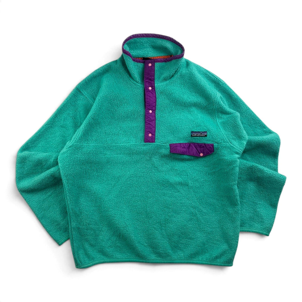 90s パタゴニア スナップT エメラルド USA製 フリース patagonia snapT Scaribbean magenta S 2604-0009
