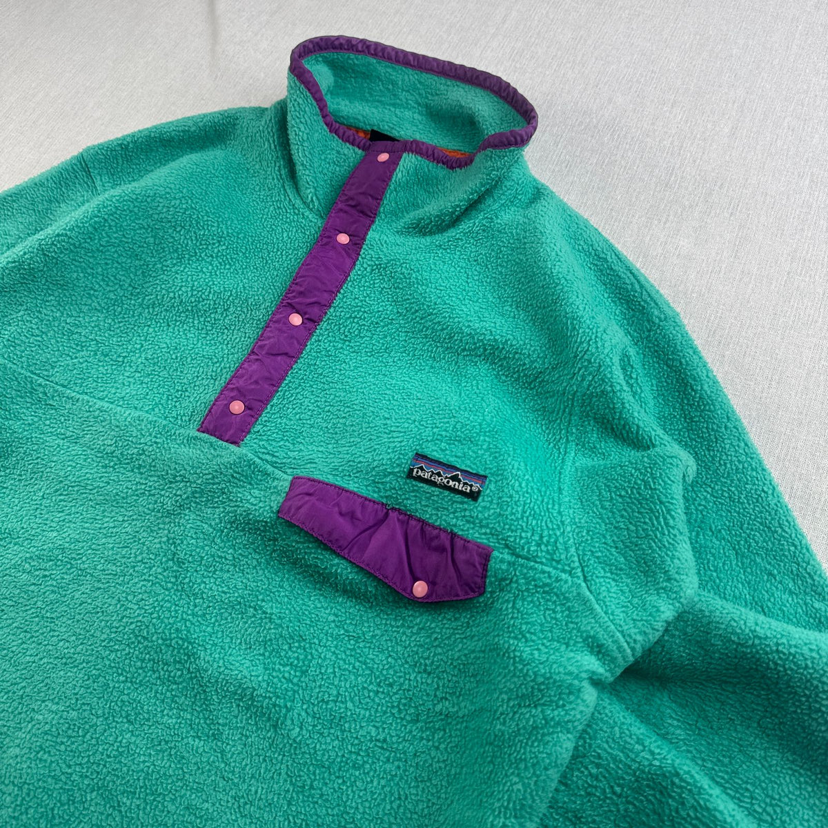 90s パタゴニア スナップT エメラルド USA製 フリース patagonia snapT Scaribbean magenta S 2604-0009
