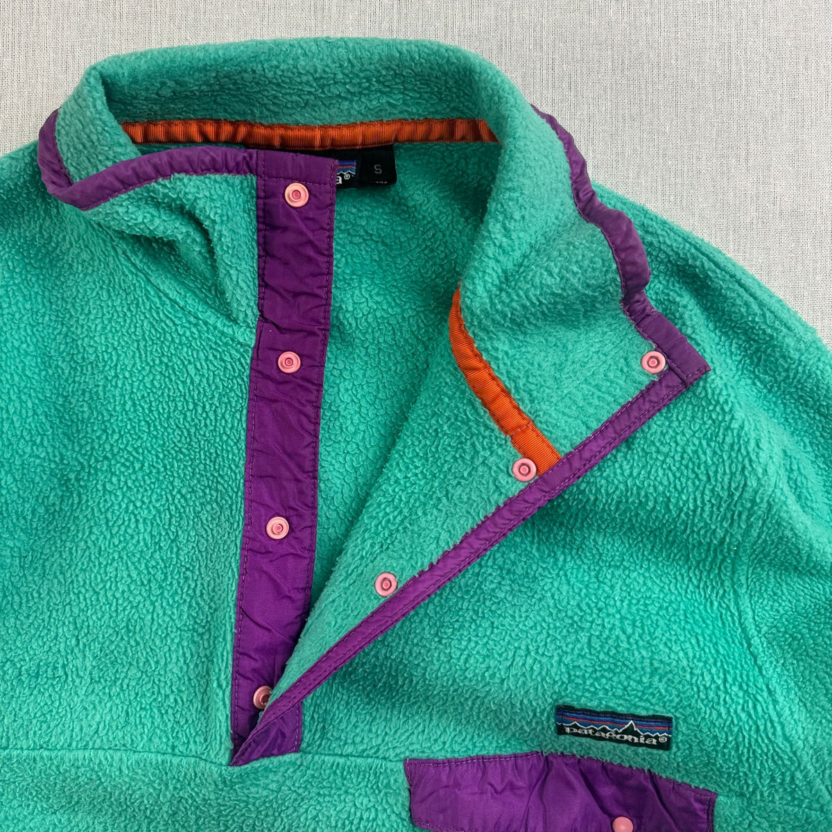90s パタゴニア スナップT エメラルド USA製 フリース patagonia snapT Scaribbean magenta S 2604-0009
