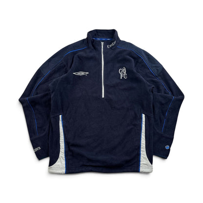 00s UMBRO アンブロ チェルシー フリース ハーフジップ ジャケット emirates ネイビー サッカー 2605-00138