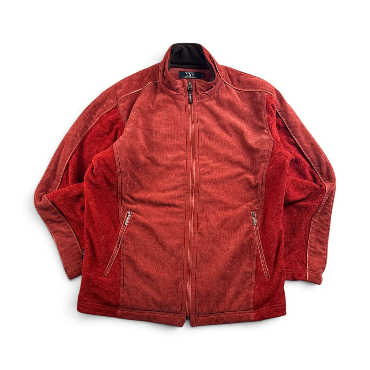 プレイボーイ PLAYBOY フリース コーデュロイ フルジップ ジャケット オレンジ 赤 朱色 L 2605-00141