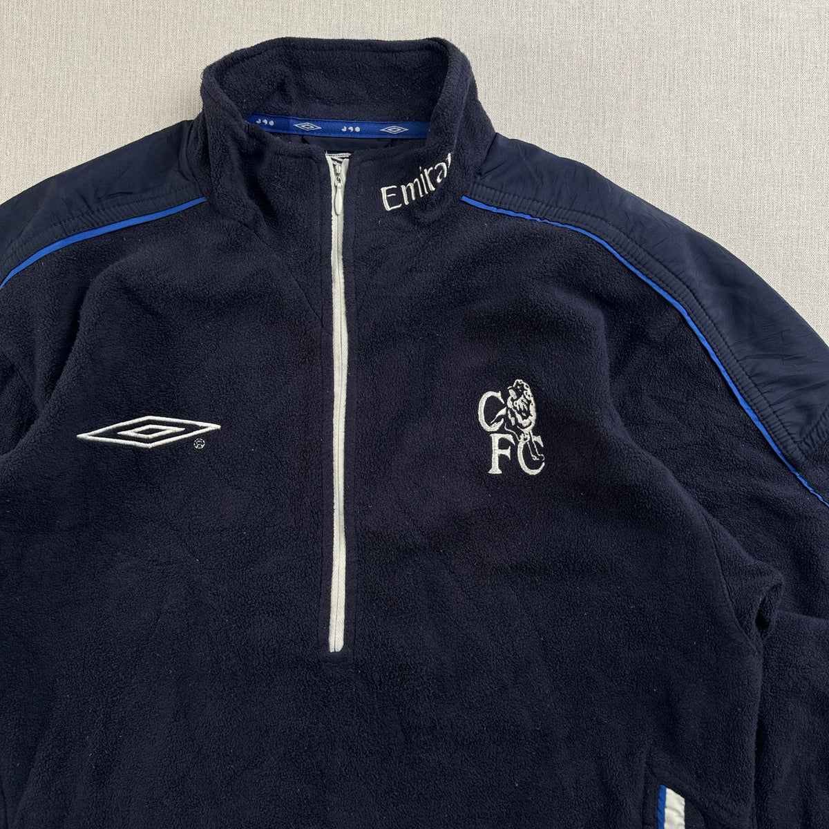 00s UMBRO アンブロ チェルシー フリース ハーフジップ ジャケット emirates ネイビー サッカー 2605-00138
