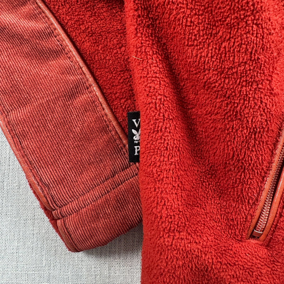 プレイボーイ PLAYBOY フリース コーデュロイ フルジップ ジャケット オレンジ 赤 朱色 L 2605-00141