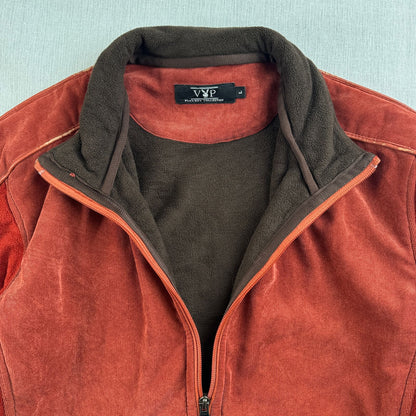 プレイボーイ PLAYBOY フリース コーデュロイ フルジップ ジャケット オレンジ 赤 朱色 L 2605-00141