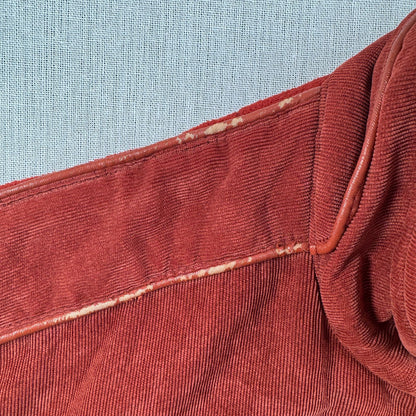プレイボーイ PLAYBOY フリース コーデュロイ フルジップ ジャケット オレンジ 赤 朱色 L 2605-00141