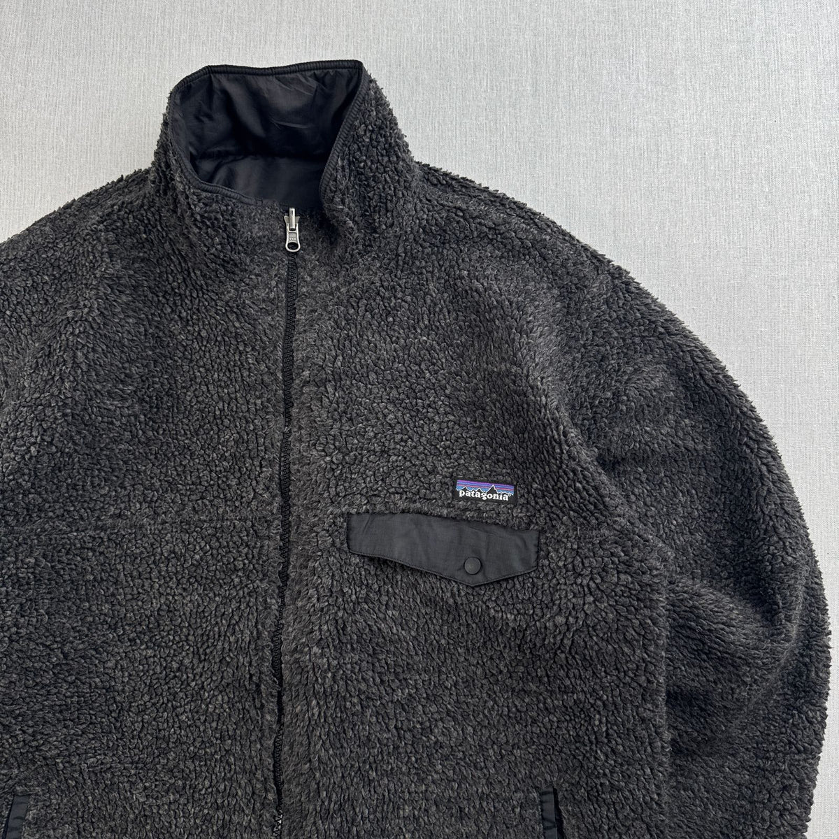 パタゴニア リバーシブル スナップジップ ジャケット フリース グリセード Reversible Snap-Zip Jacket 黒 グレー 2605-00170