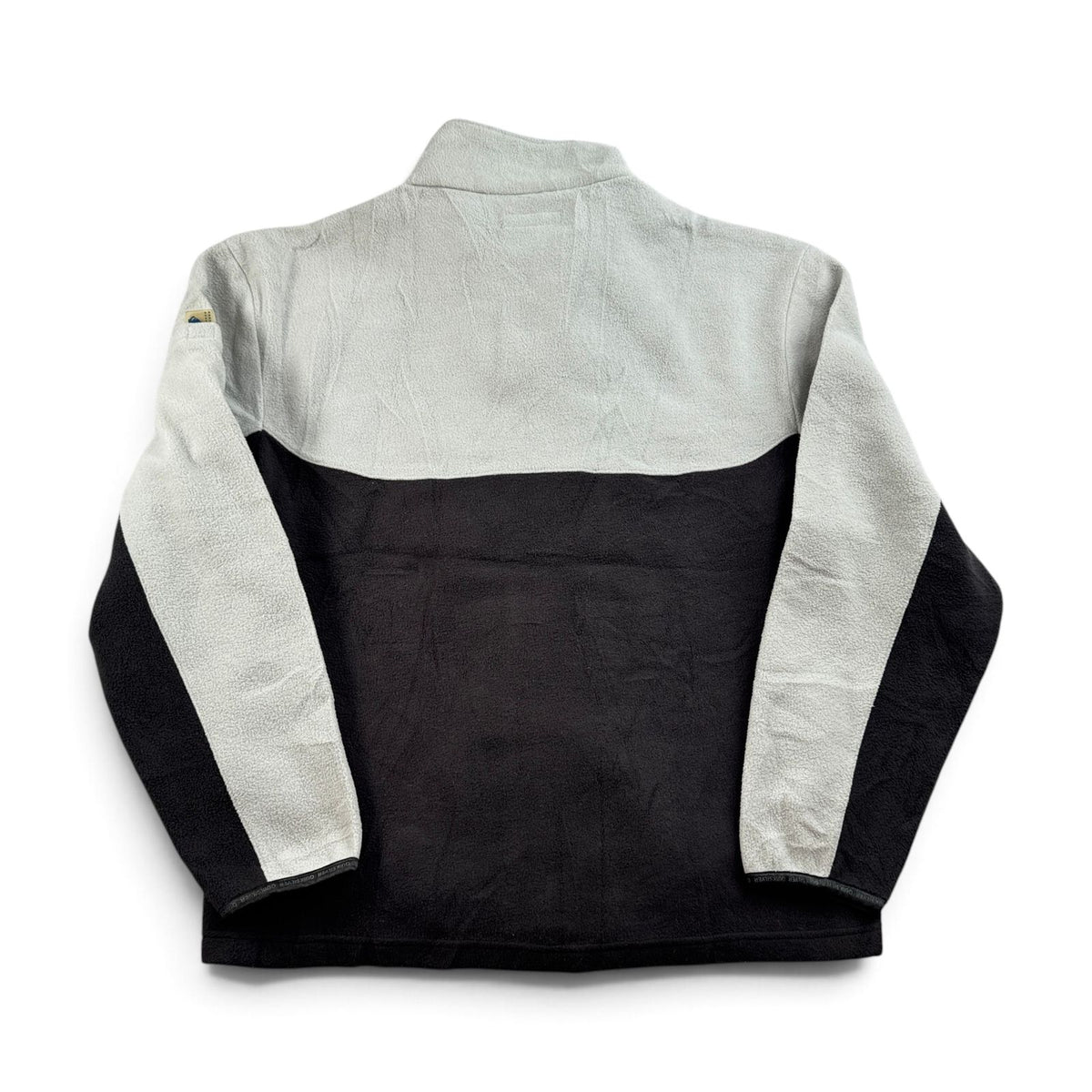 90s 00s 未使用品 Quiksilver クイックシルバー フリースジャケット フルジップ バイカラー グレー×ブラック 香港製 M 2605-00199