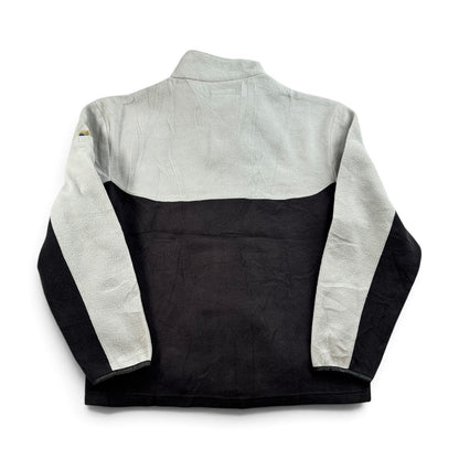 90s 00s 未使用品 Quiksilver クイックシルバー フリースジャケット フルジップ バイカラー グレー×ブラック 香港製 M 2605-00199