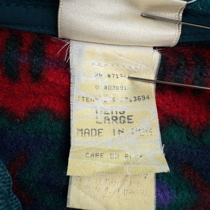 80s L.L.Bean エルエルビーン アズテック ネイティブ柄 フリースジャケット フルジップ マルチカラー USA製 2605-00204