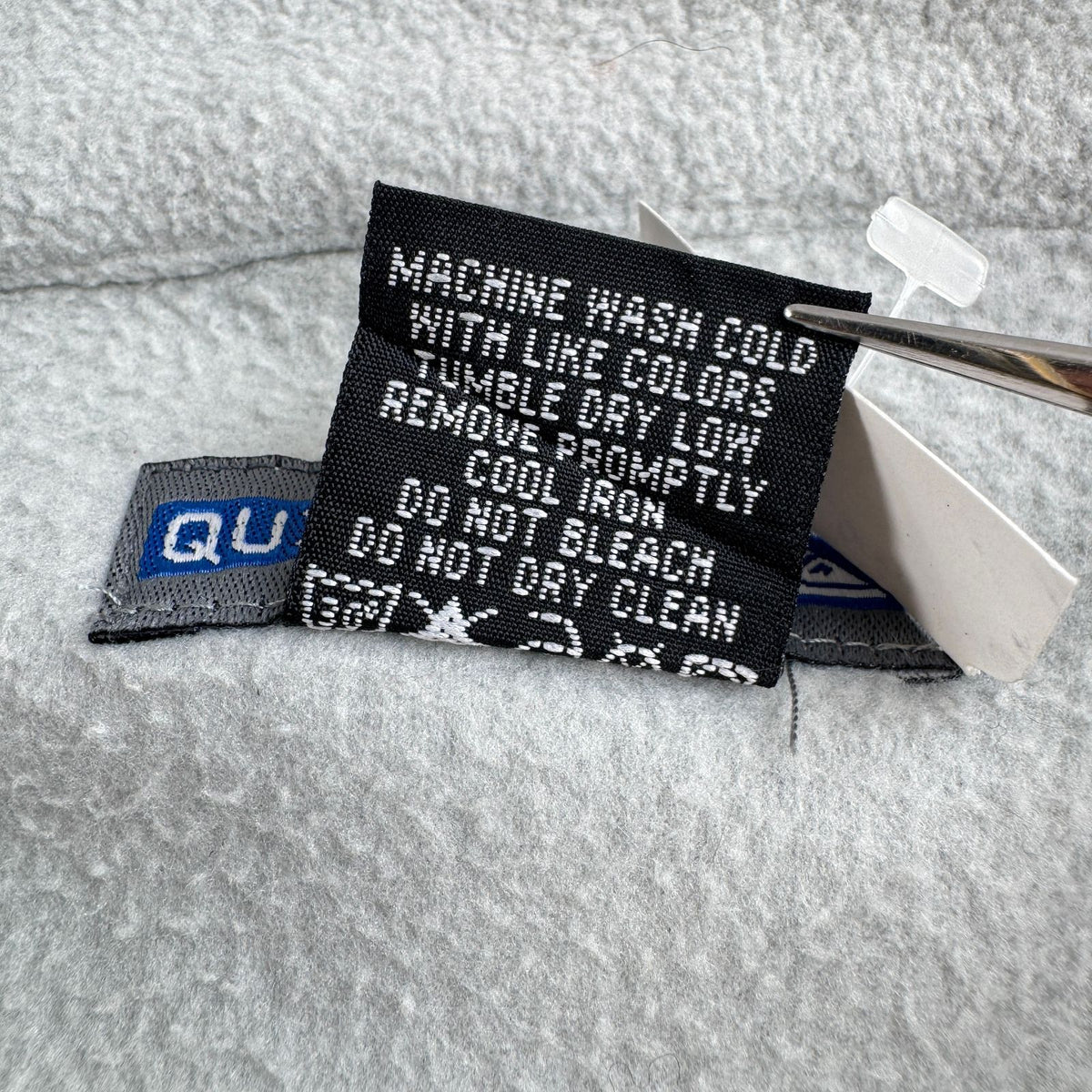 90s 00s 未使用品 Quiksilver クイックシルバー フリースジャケット フルジップ バイカラー グレー×ブラック 香港製 M 2605-00199