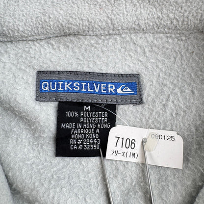 90s 00s 未使用品 Quiksilver クイックシルバー フリースジャケット フルジップ バイカラー グレー×ブラック 香港製 M 2605-00199