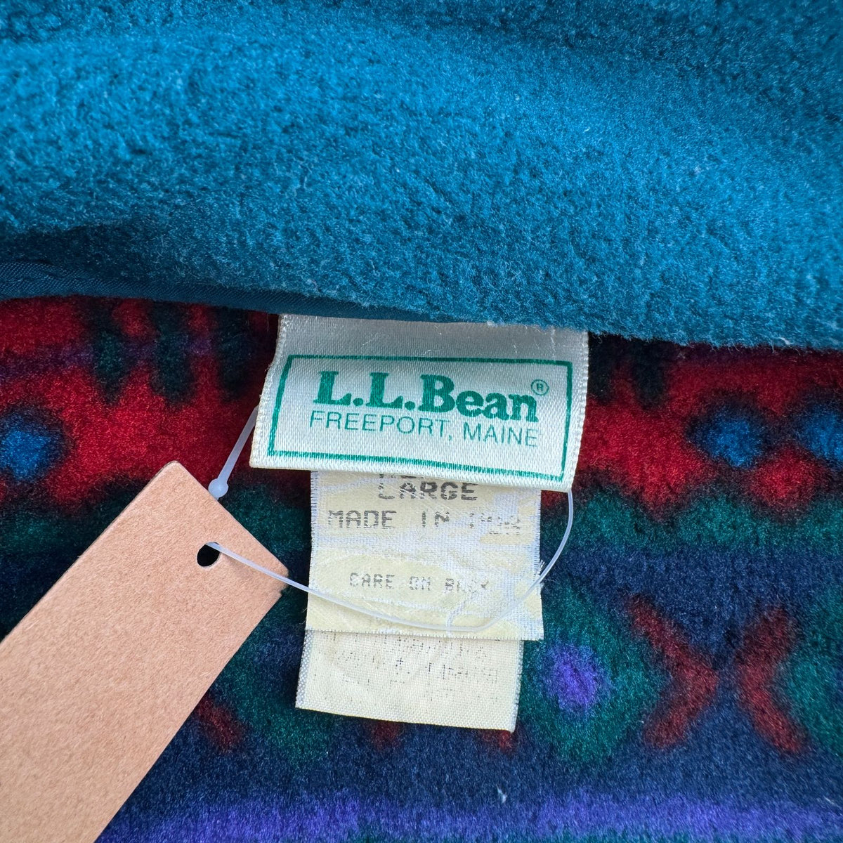 80s L.L.Bean エルエルビーン アズテック ネイティブ柄 フリースジャケット フルジップ マルチカラー USA製 2605-00204