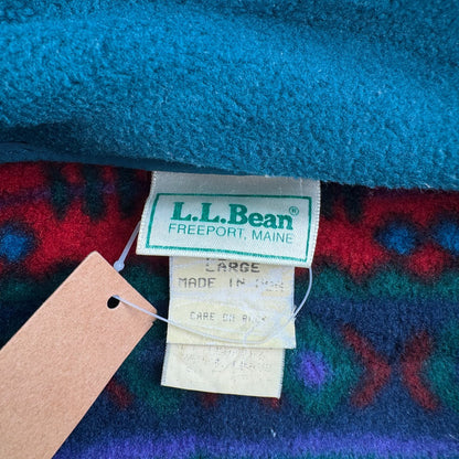 80s L.L.Bean エルエルビーン アズテック ネイティブ柄 フリースジャケット フルジップ マルチカラー USA製 2605-00204
