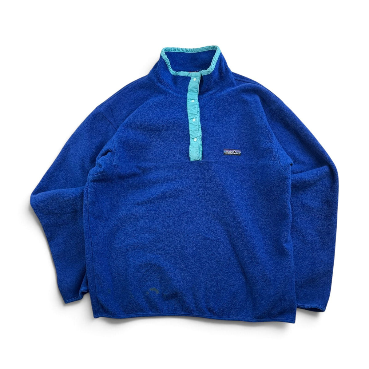 80s Patagonia パタゴニア Synchilla シンチラ スナップT 前立てナイロン 三角タグ フリース snapT スナップボタン ロイヤルブルー 2605-00217