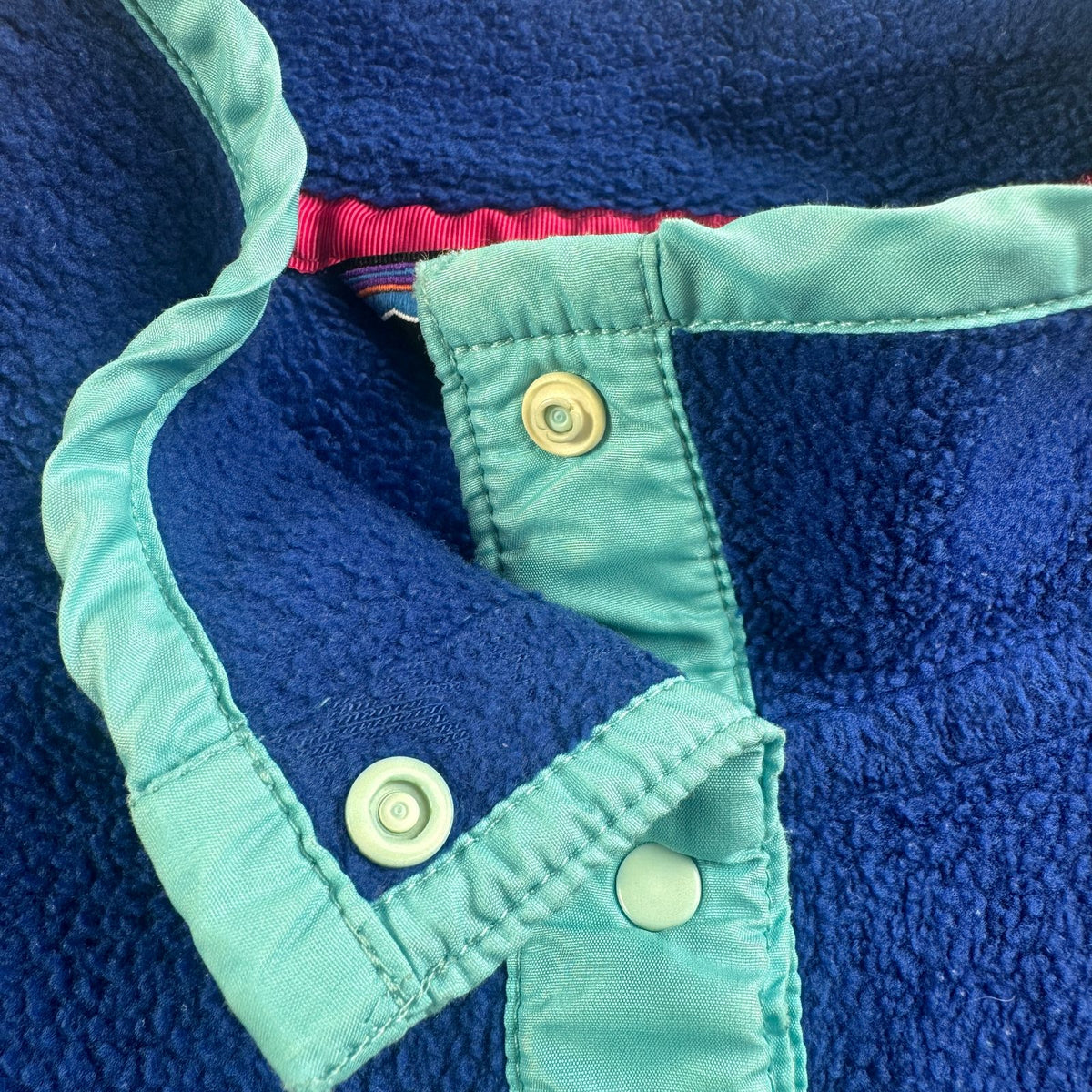 80s Patagonia パタゴニア Synchilla シンチラ スナップT 前立てナイロン 三角タグ フリース snapT スナップボタン ロイヤルブルー 2605-00217