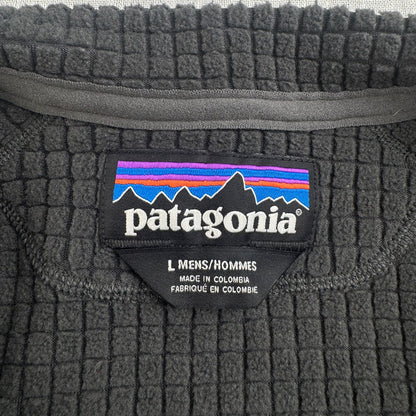 美品 Patagonia パタゴニア R1 グリッドフリース Polartec ポーラテック ハーフジップ プルオーバー 黒 ブラック 企業 L 2605-00270
