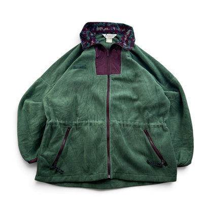 90s Columbia コロンビア リバーシブル フリース ジャケット グリーン パープル 2605-00294