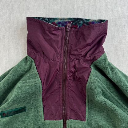 90s Columbia コロンビア リバーシブル フリース ジャケット グリーン パープル 2605-00294