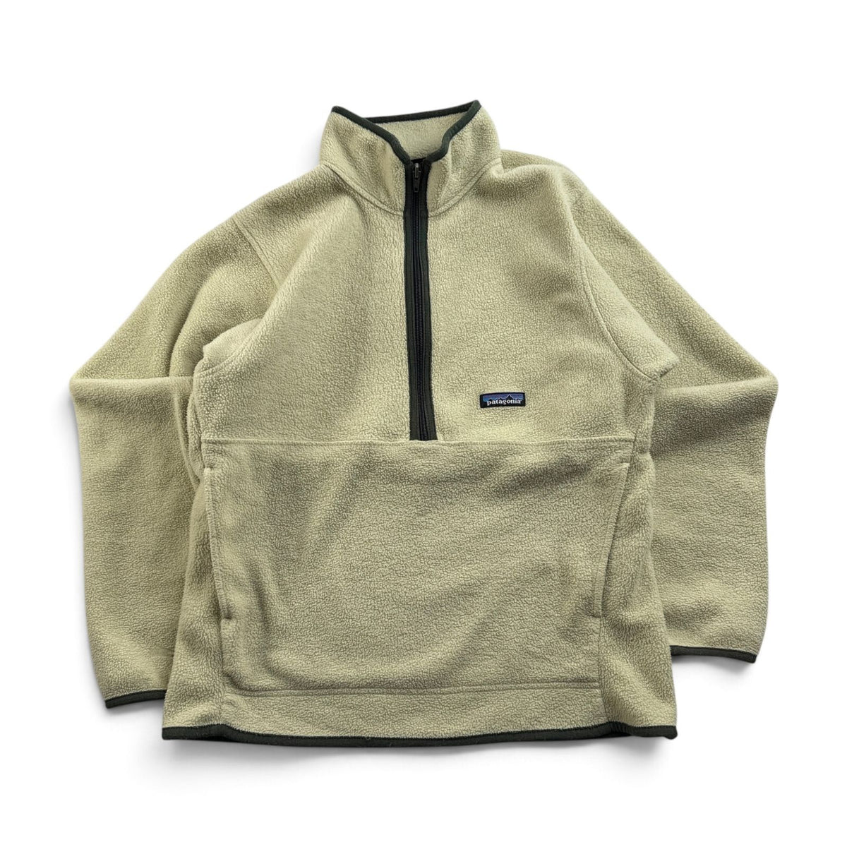 00s Patagonia パタゴニア シンチラ ハーフジップ フリース プルオーバー マースピアル ベージュ クリーム色 2001年製 2605-00343