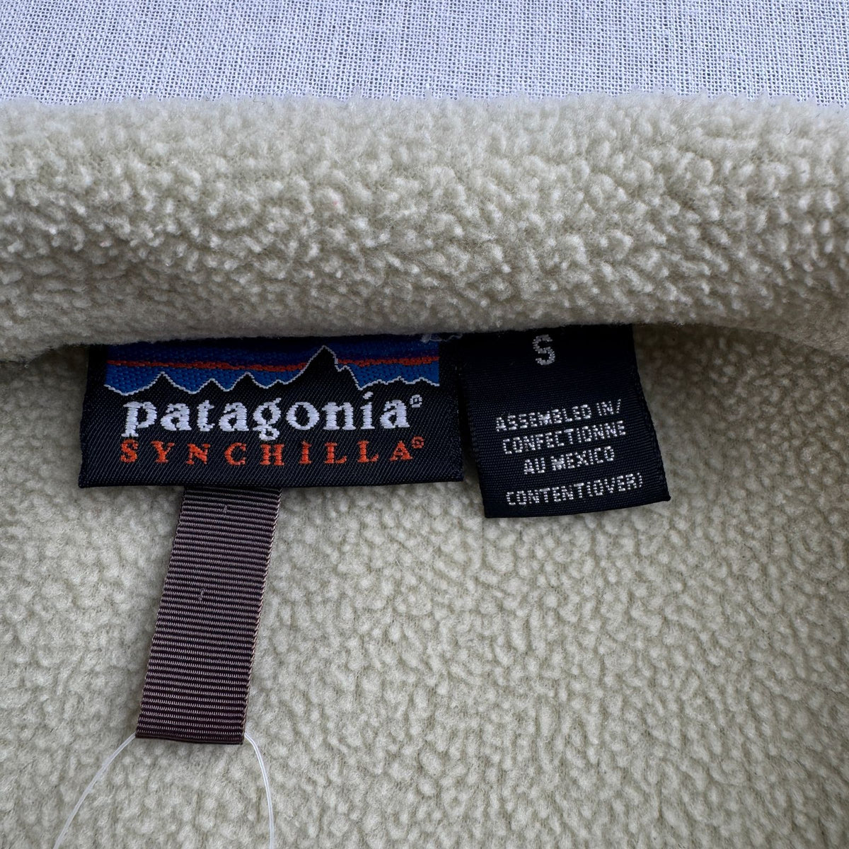 00s Patagonia パタゴニア シンチラ ハーフジップ フリース プルオーバー マースピアル ベージュ クリーム色 2001年製 2605-00343