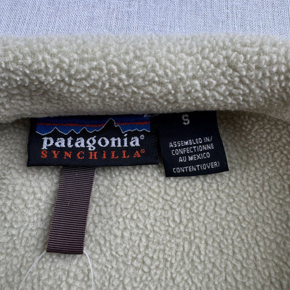 00s Patagonia パタゴニア シンチラ ハーフジップ フリース プルオーバー マースピアル ベージュ クリーム色 2001年製 2605-00343