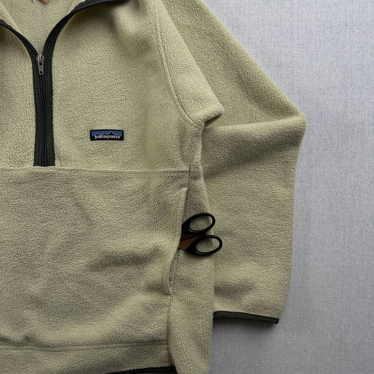 00s Patagonia パタゴニア シンチラ ハーフジップ フリース プルオーバー マースピアル ベージュ クリーム色 2001年製 2605-00343