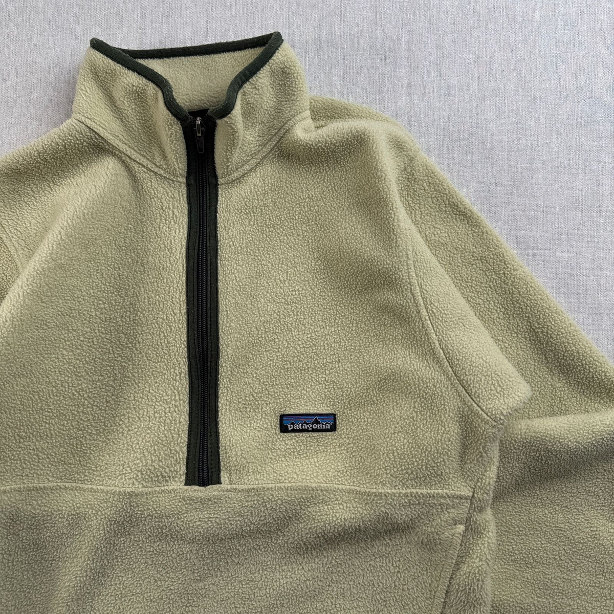 00s Patagonia パタゴニア シンチラ ハーフジップ フリース プルオーバー マースピアル ベージュ クリーム色 2001年製 2605-00343