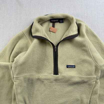 00s Patagonia パタゴニア シンチラ ハーフジップ フリース プルオーバー マースピアル ベージュ クリーム色 2001年製 2605-00343