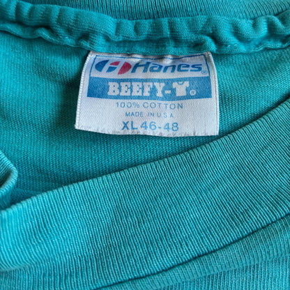 80s Spoleto Festival アートT USA製 Hanes 水色 XL a-u-2505-029