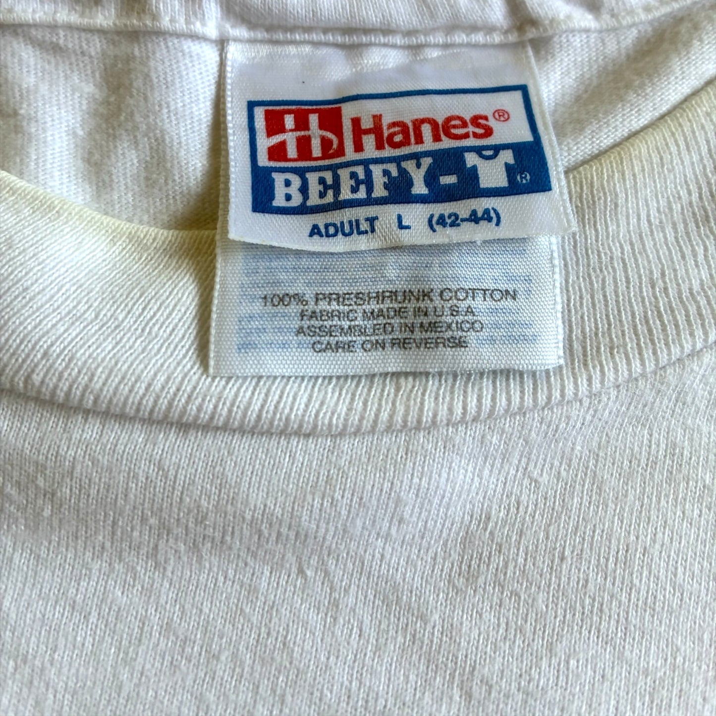 90s プロモT Hanes USA製 ホワイト L a-u-2505-018