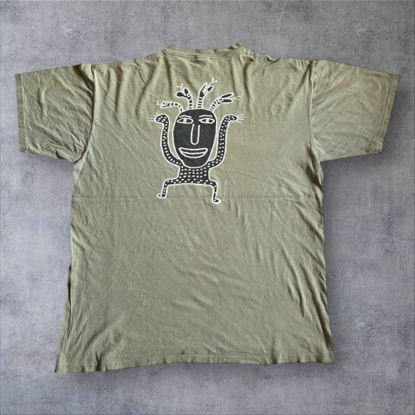 90s ビッグヘッド BIGHED new orleans カーキ ONEITA XL 95年 a-u-2505-003