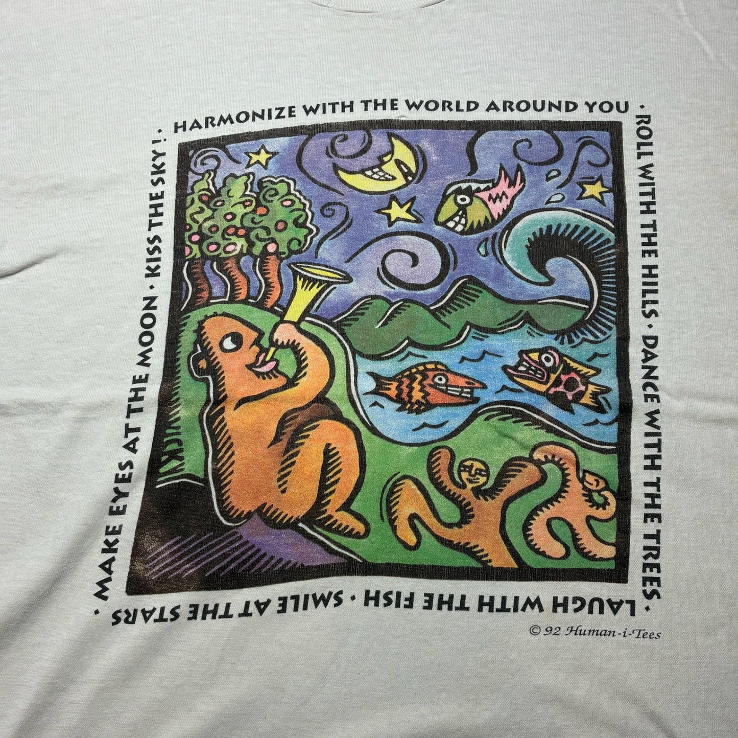 90s human i tee アートT 月 アニマル ホワイト a-u-2505-060