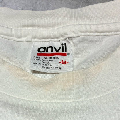 90s human i tee カエル アニマルT anvil USA製 ホワイト M a-u-2505-050