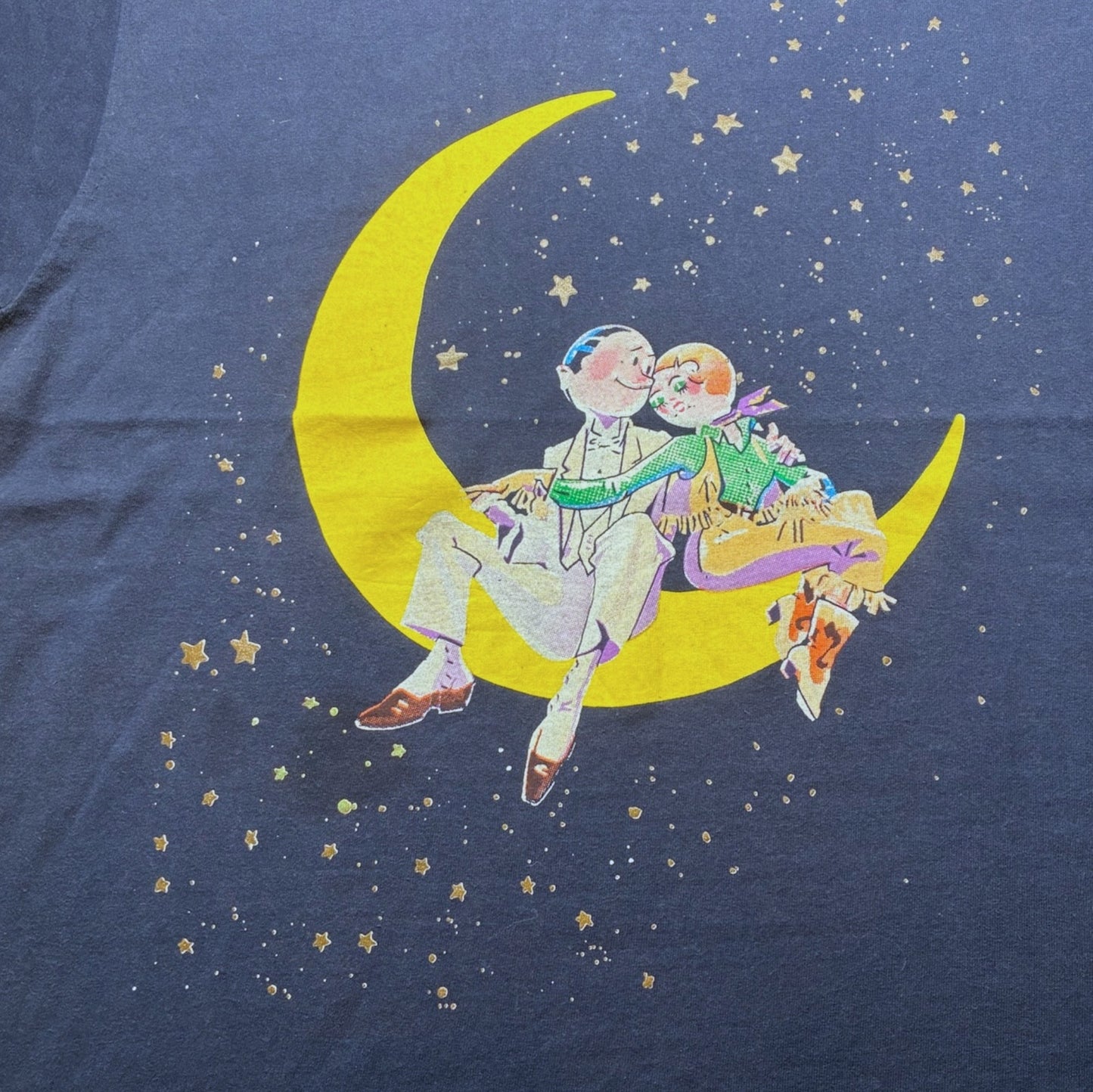 90sb Crazy For You ミュージカルT フルーツオブザルーム USA製 XL ネイビー a-u-2505-041