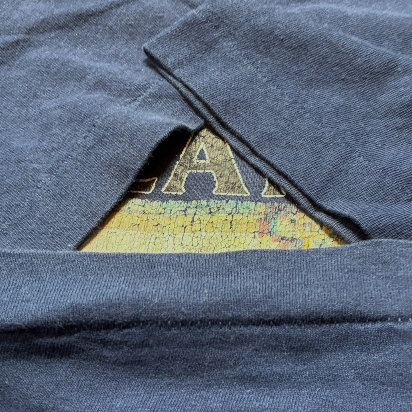 80s 90s Michelangelo ミケランジェロ アダムの創造 アートT ネイビー a-u-2505-045