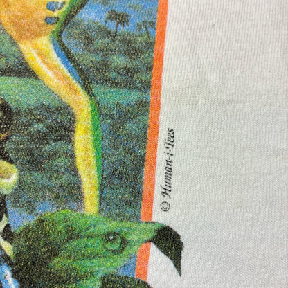 90s human i tee カエル アニマルT anvil USA製 ホワイト M a-u-2505-050