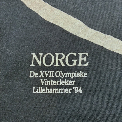 90s ノルウェー リレハンメル オリンピック アルペンスキー ロンT 黒 NORGE a-u-2505-035