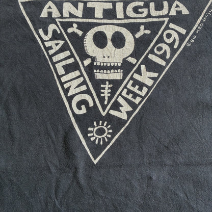 90s ビッグヘッド BIGHED ドクロ ANTIGUA ONEITA USA製 XL  ブラック 91年 a-u-2505-014