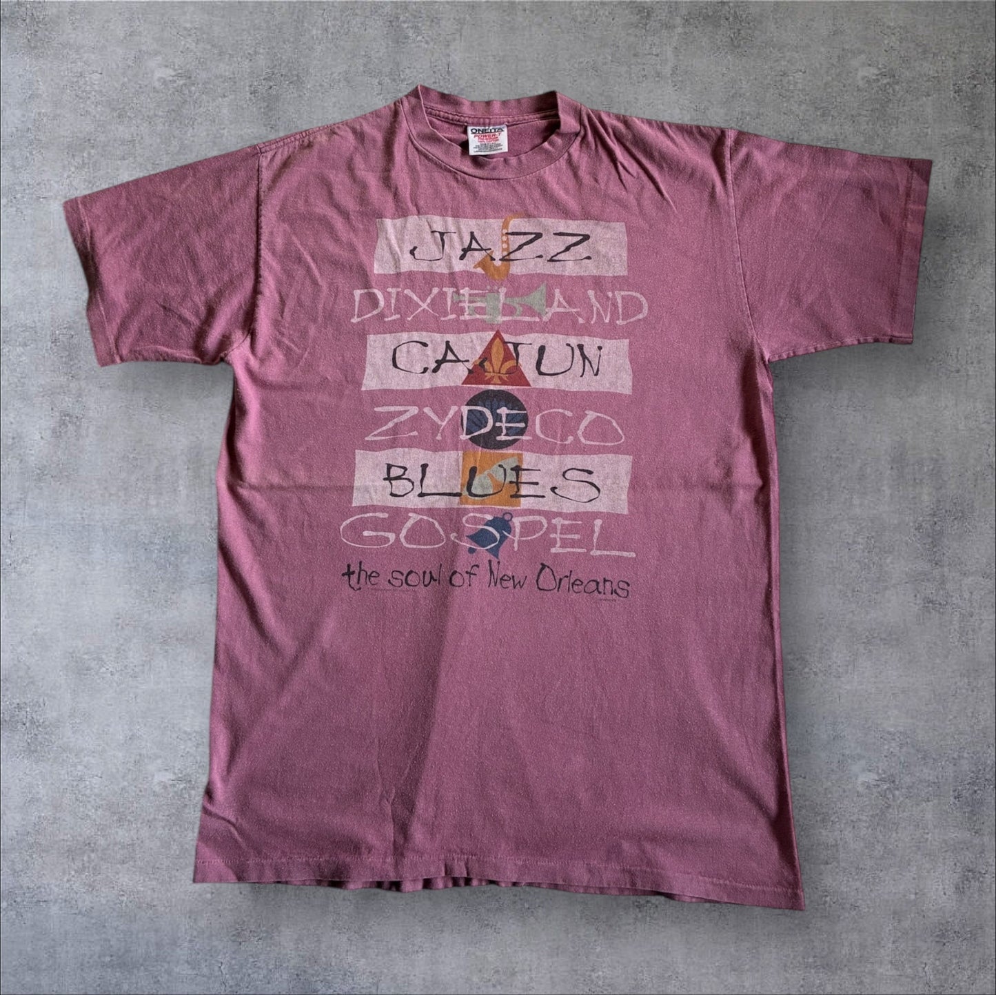 90s Jazz ジャズT ONEITA USA製 L エンジ a-u-2505-007