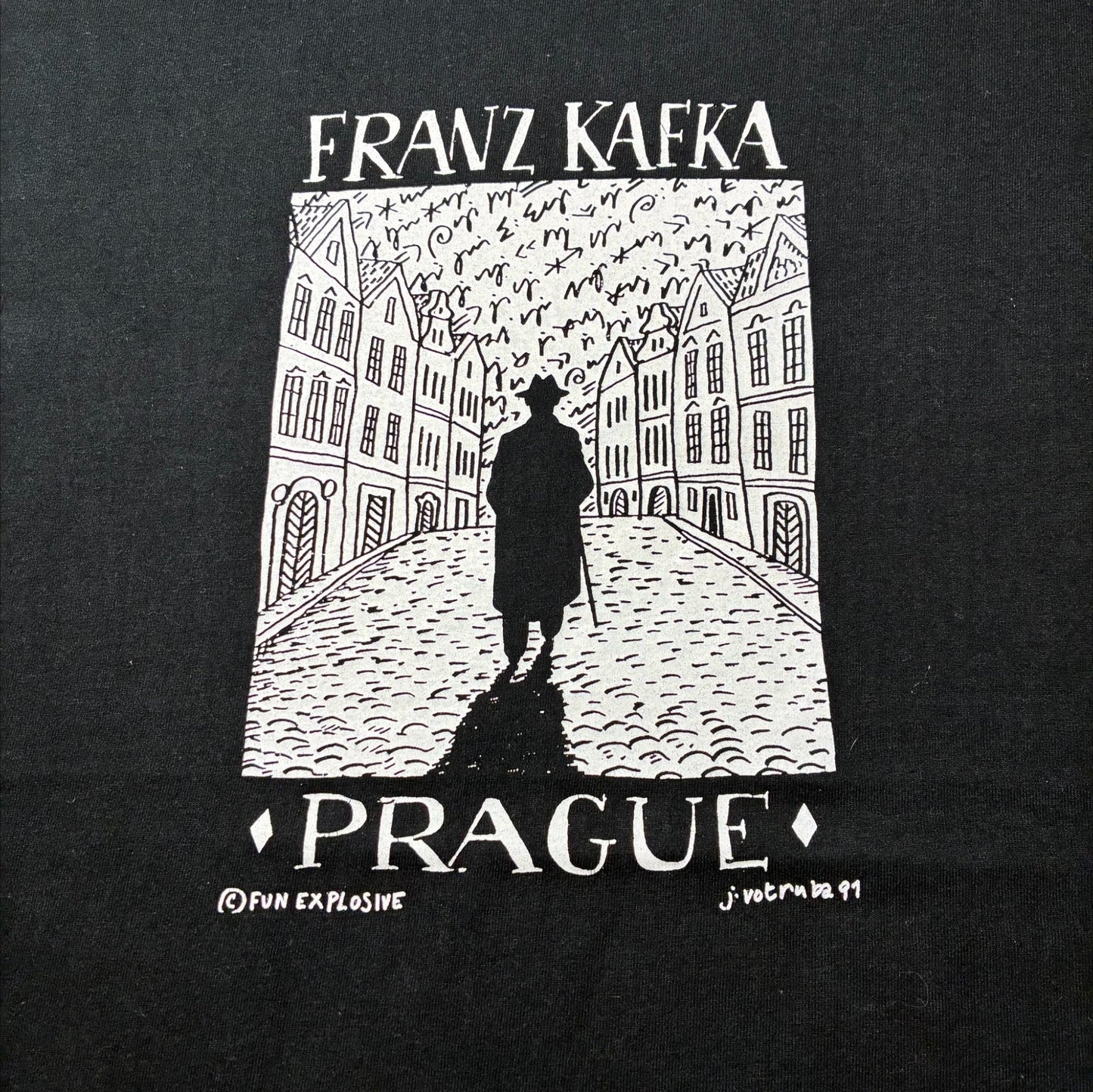 90s Franz Kafka フランツカフカ スーベニアT ブラック M a-u-2505-059